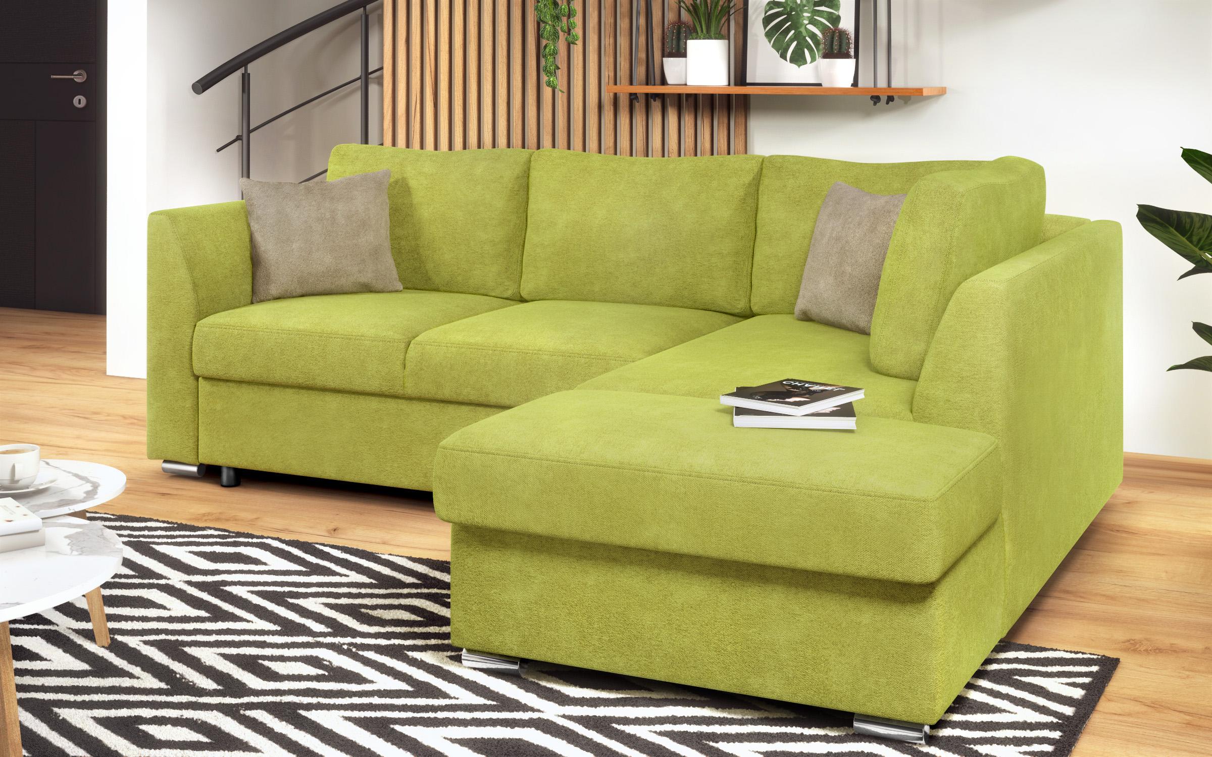 Γωνιακός καναπές – κρεβάτι Toskana S, πράσινο + ανοιχτό καφέ  4
